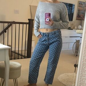 Checkered Blue Jeans